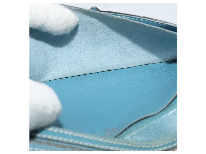 Hermès HERMES Billetera Larga de Cuero Azul Auth bs26436 - vista 20