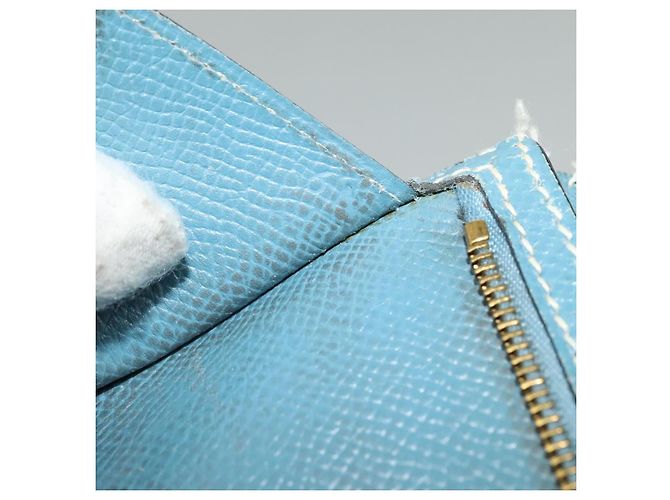 Hermès HERMES Billetera Larga de Cuero Azul Auth bs26436 - vista 22