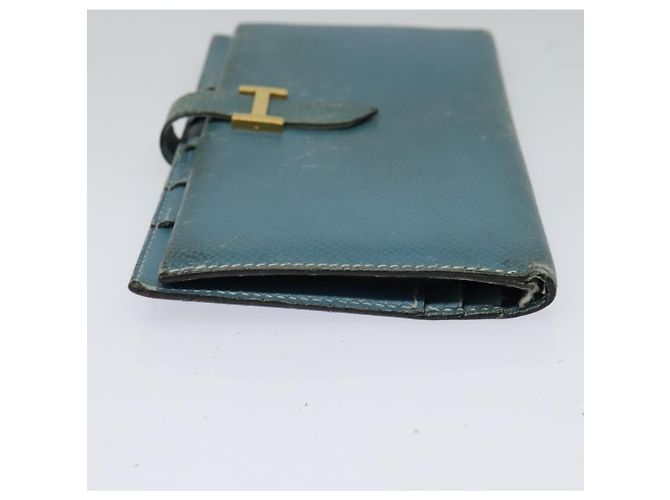 Hermès HERMES Billetera Larga de Cuero Azul Auth bs26436 - vista 4