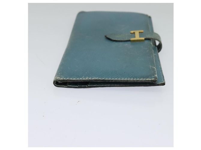 Hermès HERMES Billetera Larga de Cuero Azul Auth bs26436 - vista 5