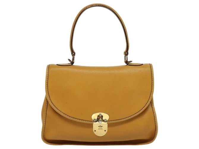 Céline Borsa a mano CELINE in pelle 2 vie gialla Auth 124515 Giallo - vista 13