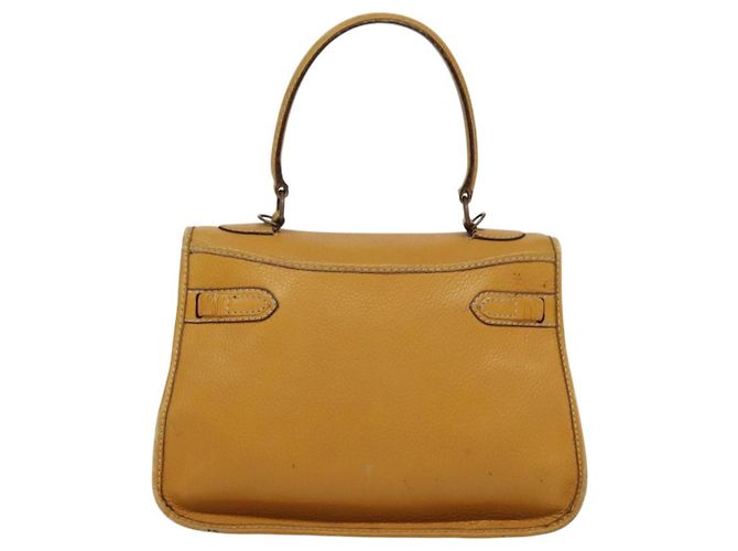 Céline Borsa a mano CELINE in pelle 2 vie gialla Auth 124515 Giallo - vista 2