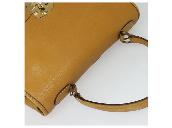 Céline Borsa a mano CELINE in pelle 2 vie gialla Auth 124515 Giallo - vista 6