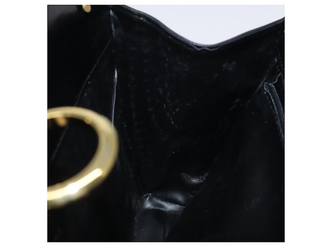 Borsa a spalla a catena Salvatore Ferragamo in pelle nera e oro Auth am8545 Nero D'oro - vista 17