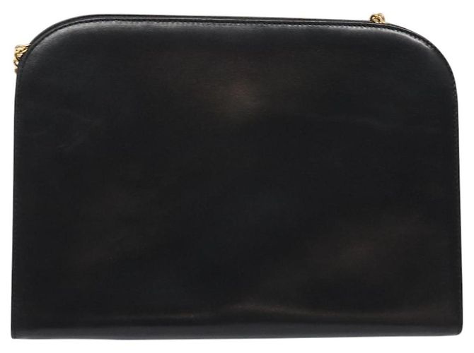 Borsa a spalla a catena Salvatore Ferragamo in pelle nera e oro Auth am8545 Nero D'oro - vista 3