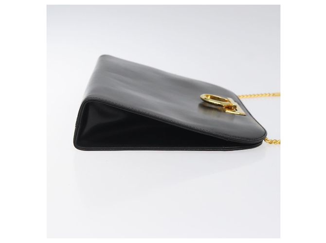Borsa a spalla a catena Salvatore Ferragamo in pelle nera e oro Auth am8545 Nero D'oro - vista 4