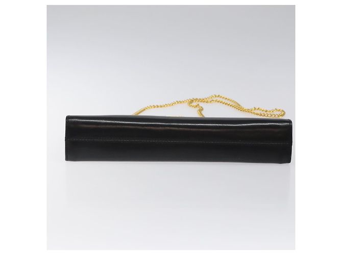 Borsa a spalla a catena Salvatore Ferragamo in pelle nera e oro Auth am8545 Nero D'oro - vista 9