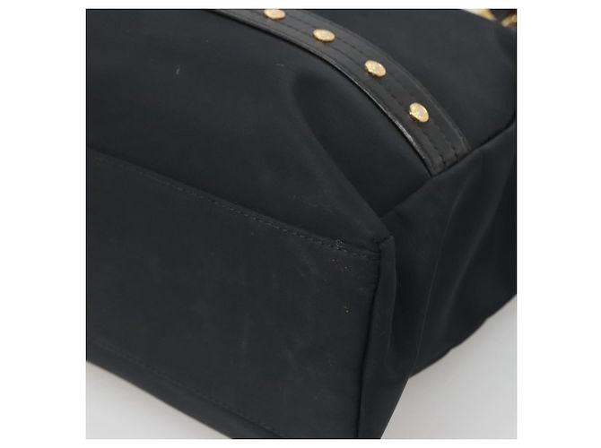 Borsa tote Gianni Versace in nylon nero e oro Auth bs25747 D'oro - vista 10