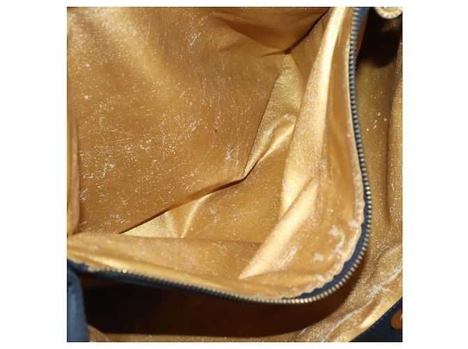 Borsa tote Gianni Versace in nylon nero e oro Auth bs25747 D'oro - vista 20