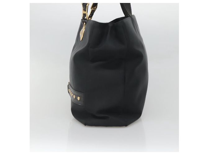 Borsa tote Gianni Versace in nylon nero e oro Auth bs25747 D'oro - vista 5