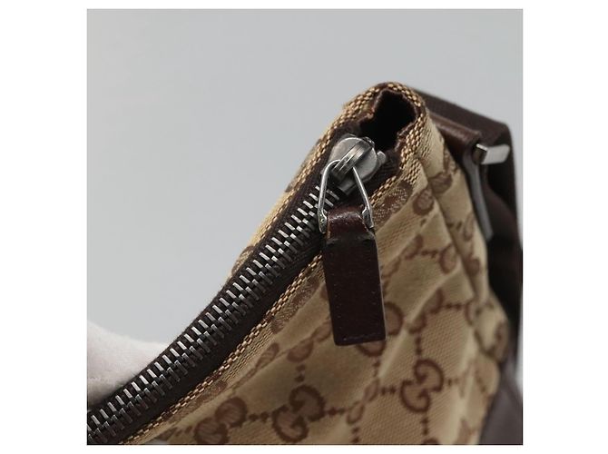 Borsa a Spalla GG Canvas GUCCI Beige Argento 114273 Auth SW829 - vista 14