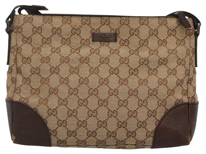 Borsa a Spalla GG Canvas GUCCI Beige Argento 114273 Auth SW829 - vista 2