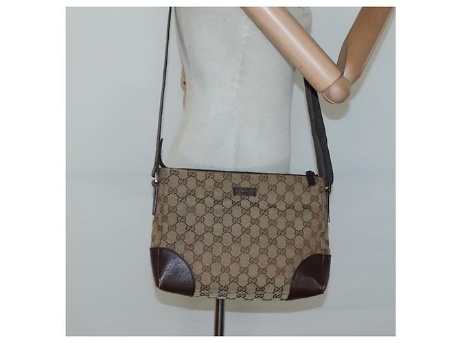 Borsa a Spalla GG Canvas GUCCI Beige Argento 114273 Auth SW829 - vista 21