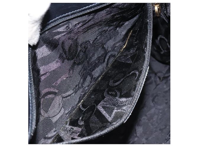 Borsa Tote Vala in pelle blu navy oro di Salvatore Ferragamo Auth bs26090 - vista 19