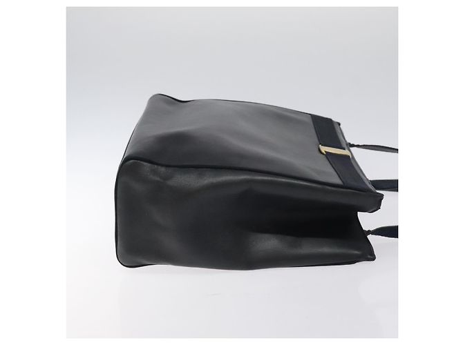 Borsa Tote Vala in pelle blu navy oro di Salvatore Ferragamo Auth bs26090 - vista 4