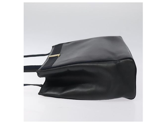 Borsa Tote Vala in pelle blu navy oro di Salvatore Ferragamo Auth bs26090 - vista 5