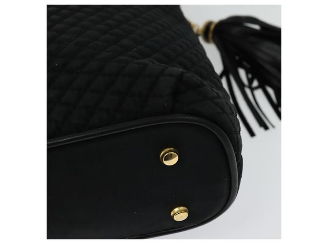 BALLY Borsa a Spalla a Catena Nylon Nero Oro Auth BD2129 D'oro - vista 16