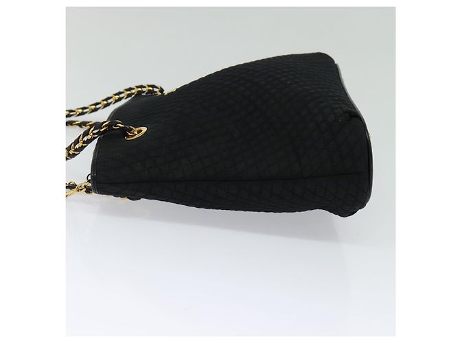 BALLY Borsa a Spalla a Catena Nylon Nero Oro Auth BD2129 D'oro - vista 3