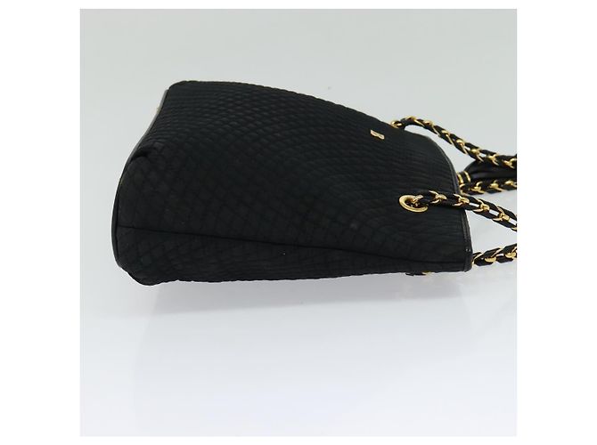 BALLY Borsa a Spalla a Catena Nylon Nero Oro Auth BD2129 D'oro - vista 4