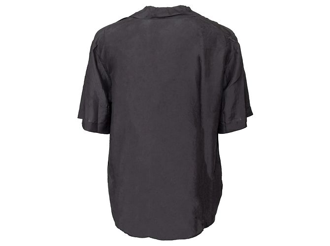 MSGM Black Silk Bowling Shirt - view 2
