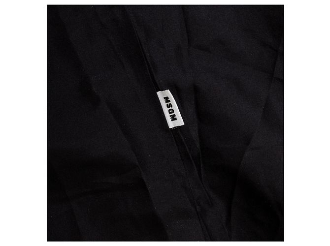 MSGM Black Silk Bowling Shirt - view 8