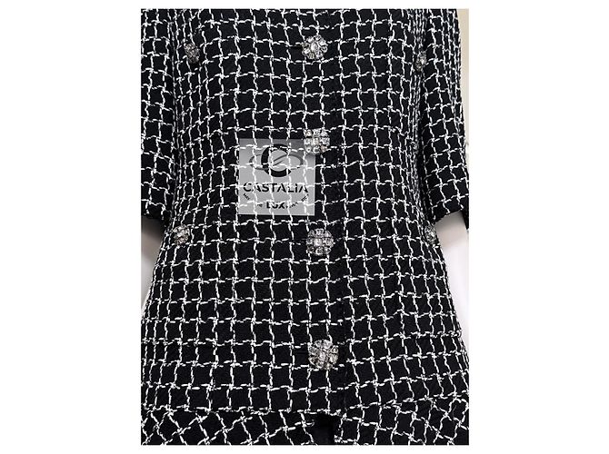 Chanel Artisanal CC Knöpfe schwarze Tweedjacke 38 FR - Ansicht 6