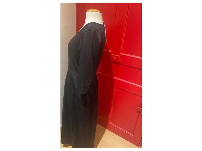 Vestido largo de algodón negro Agnès b. - vista 5