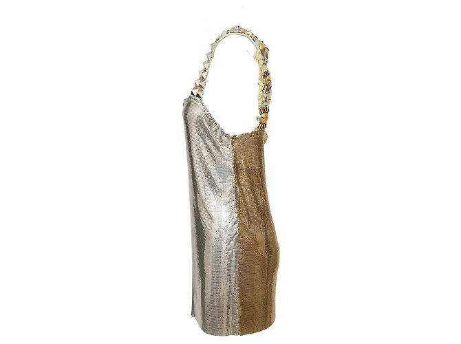 Autre Marque Metallisches Kleid Fausto Pugliesi Silber - Ansicht 2