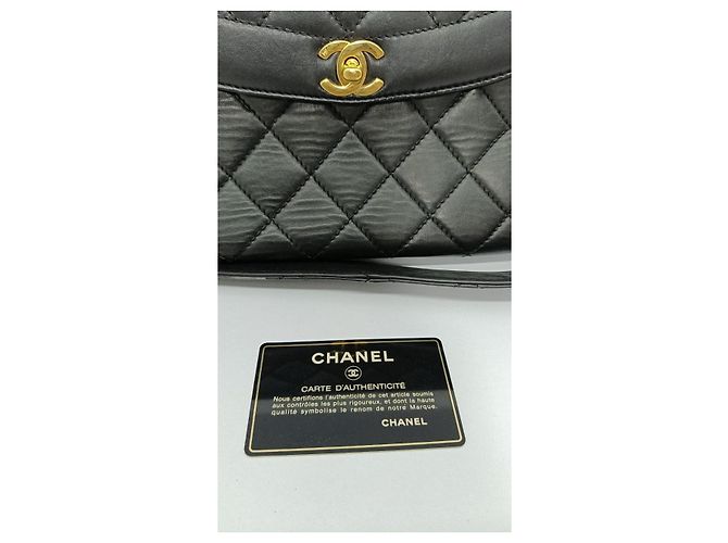Coco Handle Pochette Chanel Flap en cuir noir - vue 5