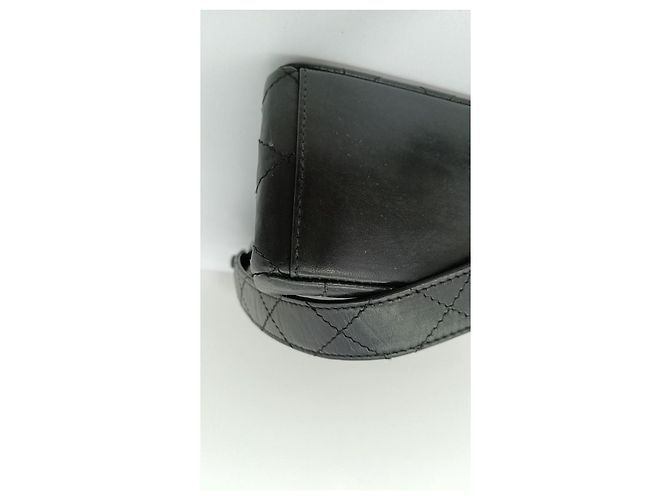 Coco Handle Pochette Chanel Flap en cuir noir - vue 8