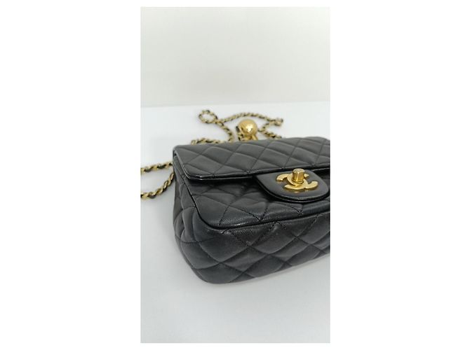 Wallet On Chain Chanel Mini Borsa a Soffietto Nera in Pelle Esotica Nero - vista 10