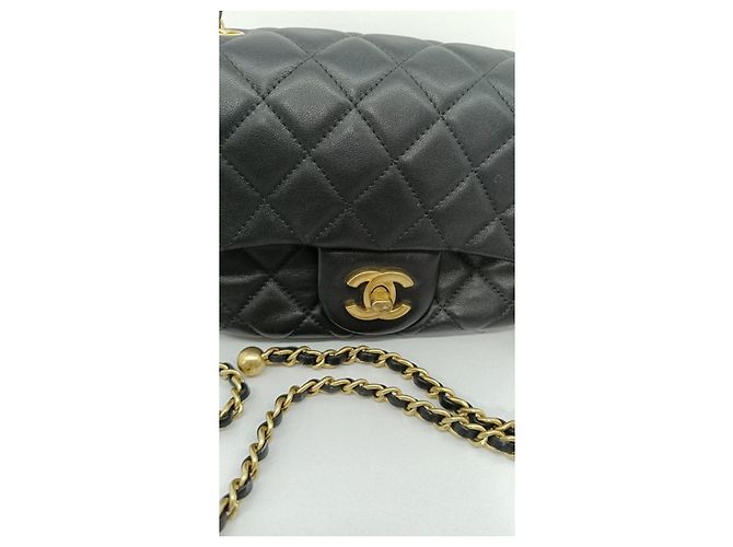 Wallet On Chain Chanel Mini Borsa a Soffietto Nera in Pelle Esotica Nero - vista 3
