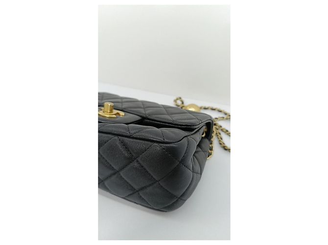 Wallet On Chain Chanel Mini Borsa a Soffietto Nera in Pelle Esotica Nero - vista 9