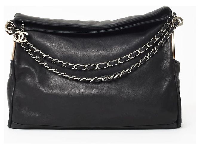 Chanel Modern Hobo Chain Around Slouch Bag Pelle di agnello nera Nero - vista 2