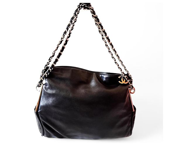 Chanel Modern Hobo Chain Around Slouch Bag Pelle di agnello nera Nero - vista 3