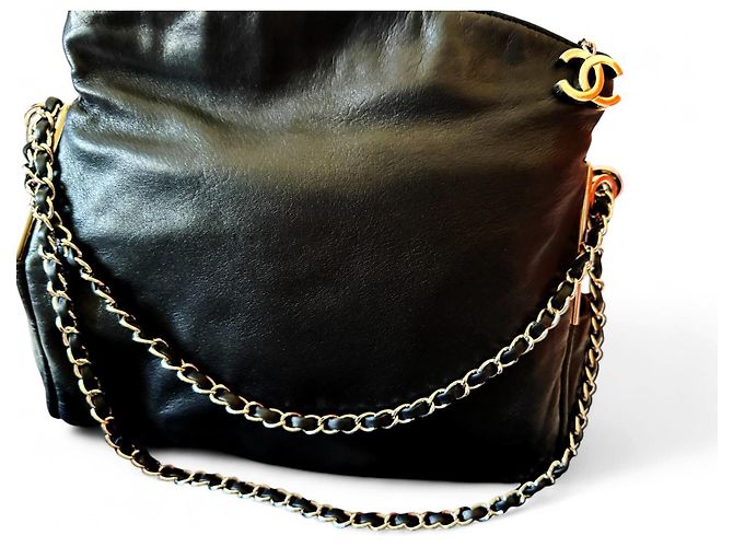 Chanel Modern Hobo Chain Around Slouch Bag Pelle di agnello nera Nero - vista 4