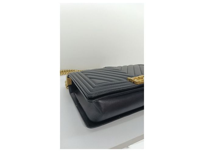 Boy Chanel Borsa I Go Chevron Pelle Nera Nero - vista 13