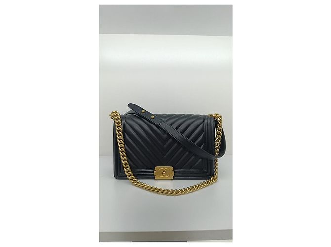 Boy Chanel Borsa I Go Chevron Pelle Nera Nero - vista 2