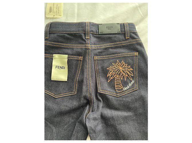 Vaqueros Fendi de denim azul marino - vista 4