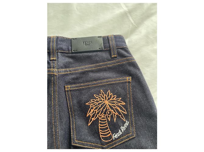 Vaqueros Fendi de denim azul marino - vista 8