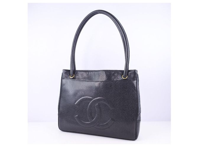 2.55 Borsa tote in pelle caviar nera Chanel Nero - vista 2
