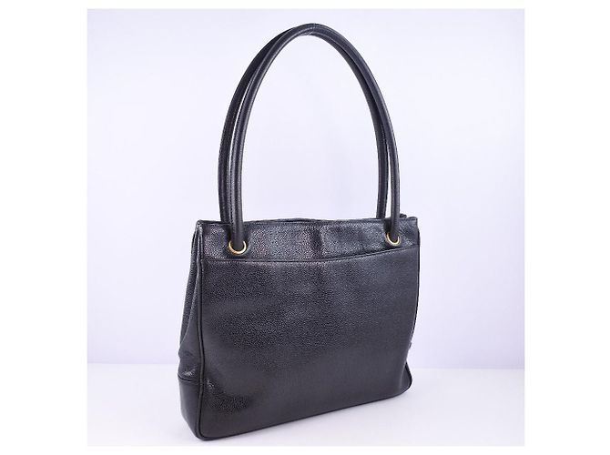 2.55 Borsa tote in pelle caviar nera Chanel Nero - vista 3