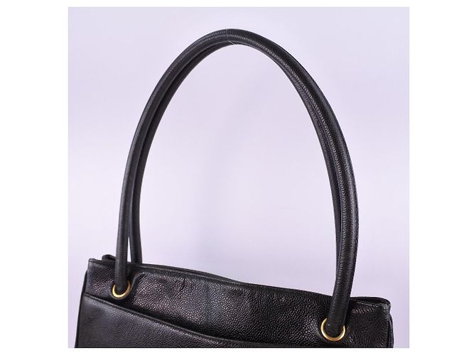 2.55 Borsa tote in pelle caviar nera Chanel Nero - vista 4