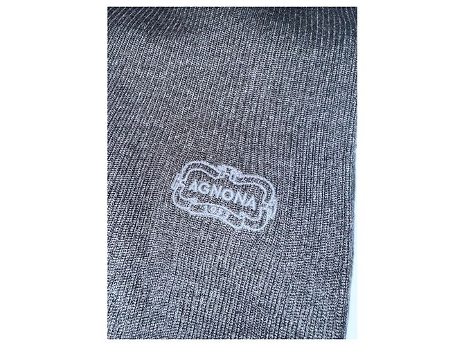 Agnona Cuello alto de micro acanalado en mezcla de cachemira Gris antracita - vista 5