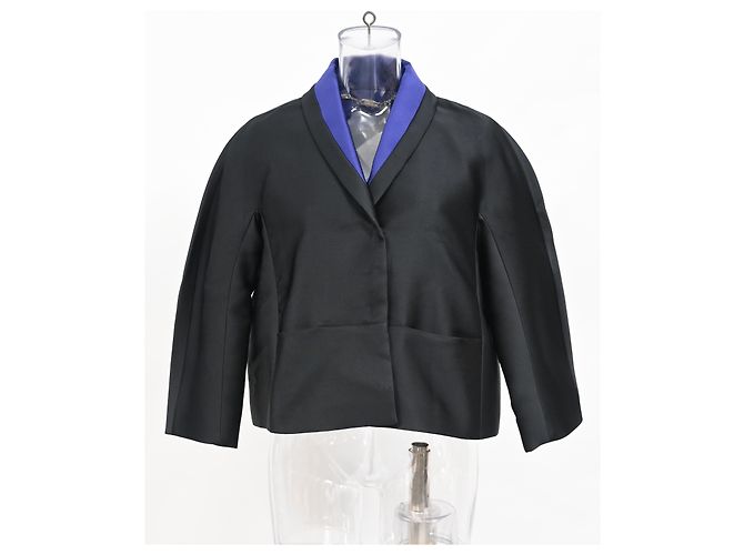 Max Mara Oversized-Jacke aus schwarzem Polyester - Ansicht 6