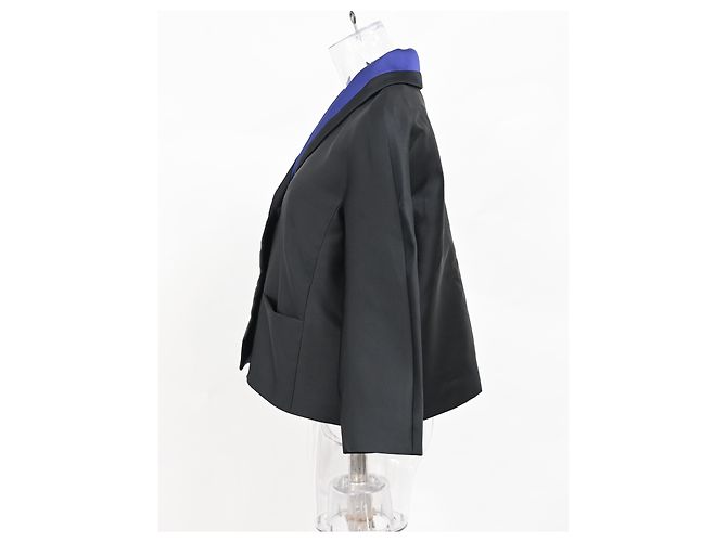 Max Mara Oversized-Jacke aus schwarzem Polyester - Ansicht 7