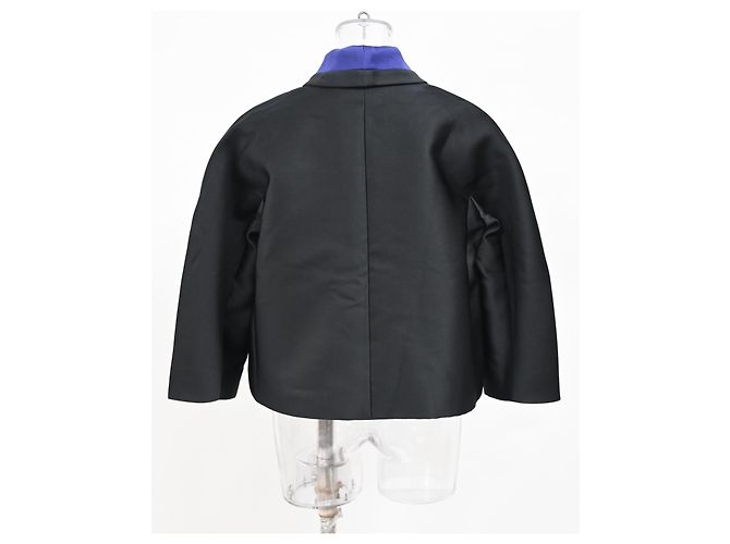 Max Mara Oversized-Jacke aus schwarzem Polyester - Ansicht 8