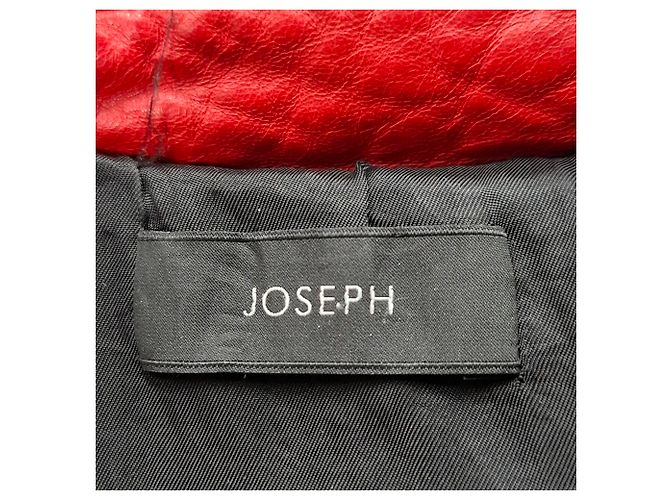 Giacca in pelle rossa Joseph Biker Rosso - vista 3