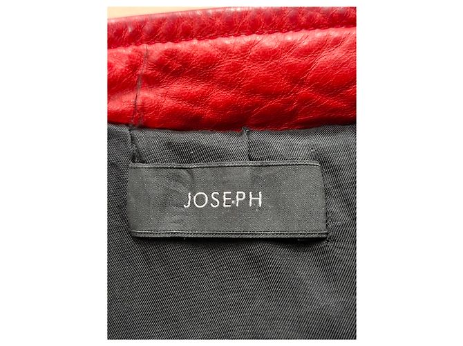 Giacca in pelle rossa Joseph Biker Rosso - vista 6