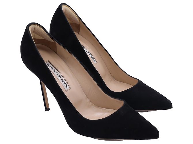 Manolo Blahnik BB Pumps aus schwarzem Wildleder - Ansicht 3